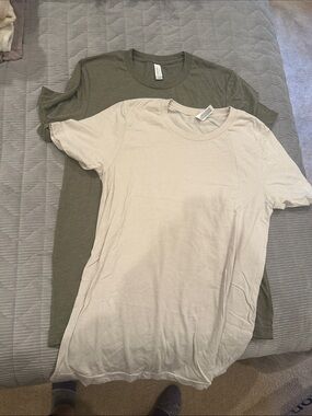 Bella canvas Tee Pair - Olive Green & Light Beige